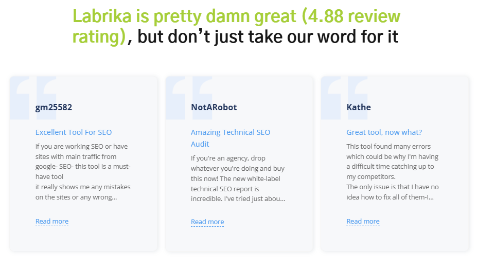 User reviews section on a product page with star ratings and customer comments showing social proof